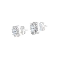 Sterling Silver Cubic Zirconia Square Stud