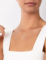 Sterling Silver Diamante Infinity Pendant Necklace