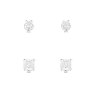 Sterling Silver Square CZ Studs