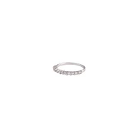 Sterling Silver Diamante Half Pave Ring