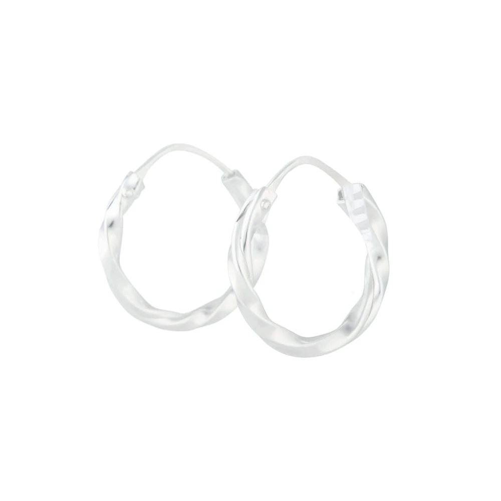 Sterling Silver Twist Hoop Earrings