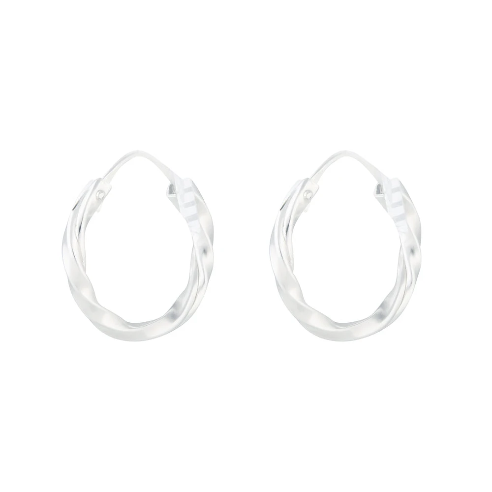 Sterling Silver Twist Hoop Earrings