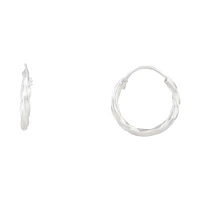 Sterling Silver Twist Hoop Earrings