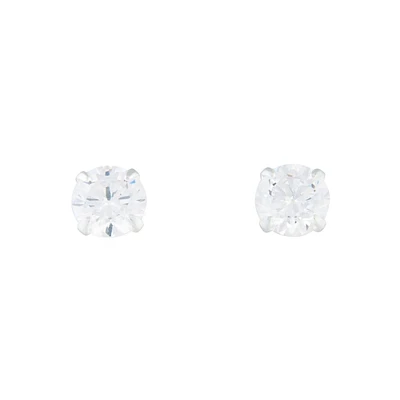 0.5Ct Sterling Silver Cubic Zirconia Stud