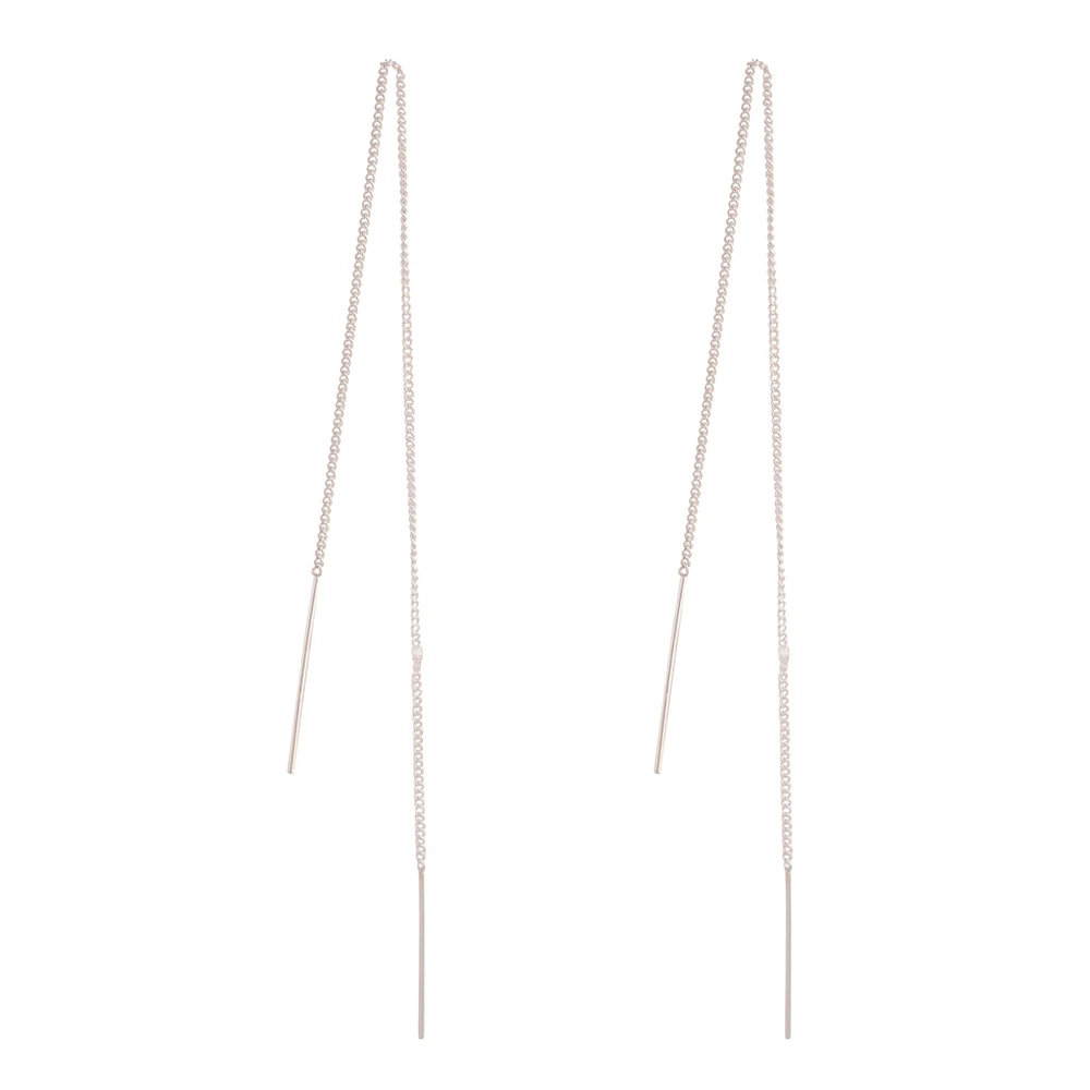 Sterling Silver Classic Thread-Through Earrings