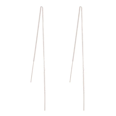 Sterling Silver Classic Thread-Through Earrings