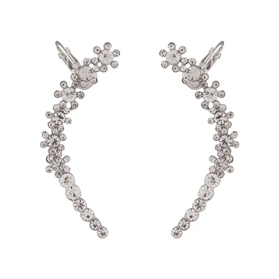 Diamante Double Flower Ear Cuff Pack