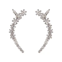 Diamante Double Flower Ear Cuff Pack