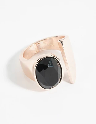 Rose Gold Open Stone Ring