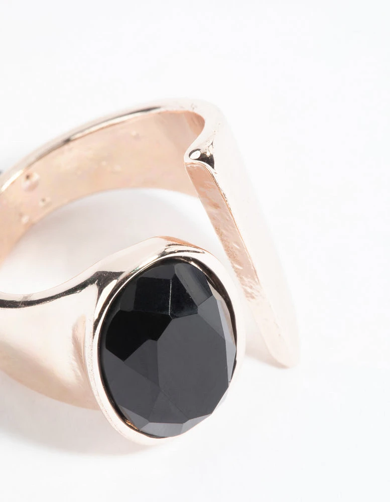 Rose Gold Open Stone Ring