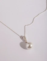 Sterling Silver Large Pearl Necklace