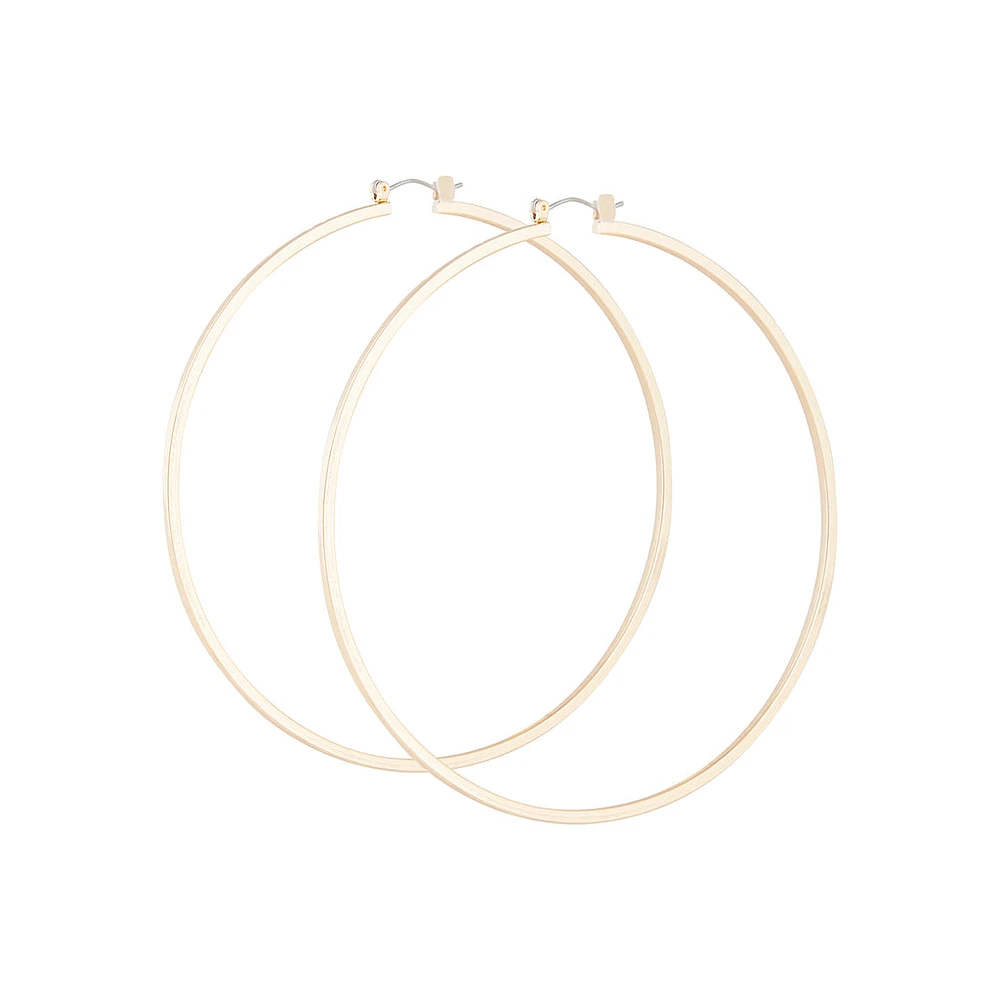 Polished Gold Large Hoop Earrings