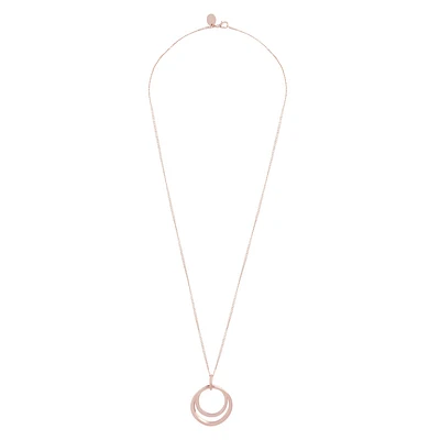 Rose Gold Double Circle Long Necklace