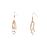 Gold Textured Shiny Layered Drop Earrings