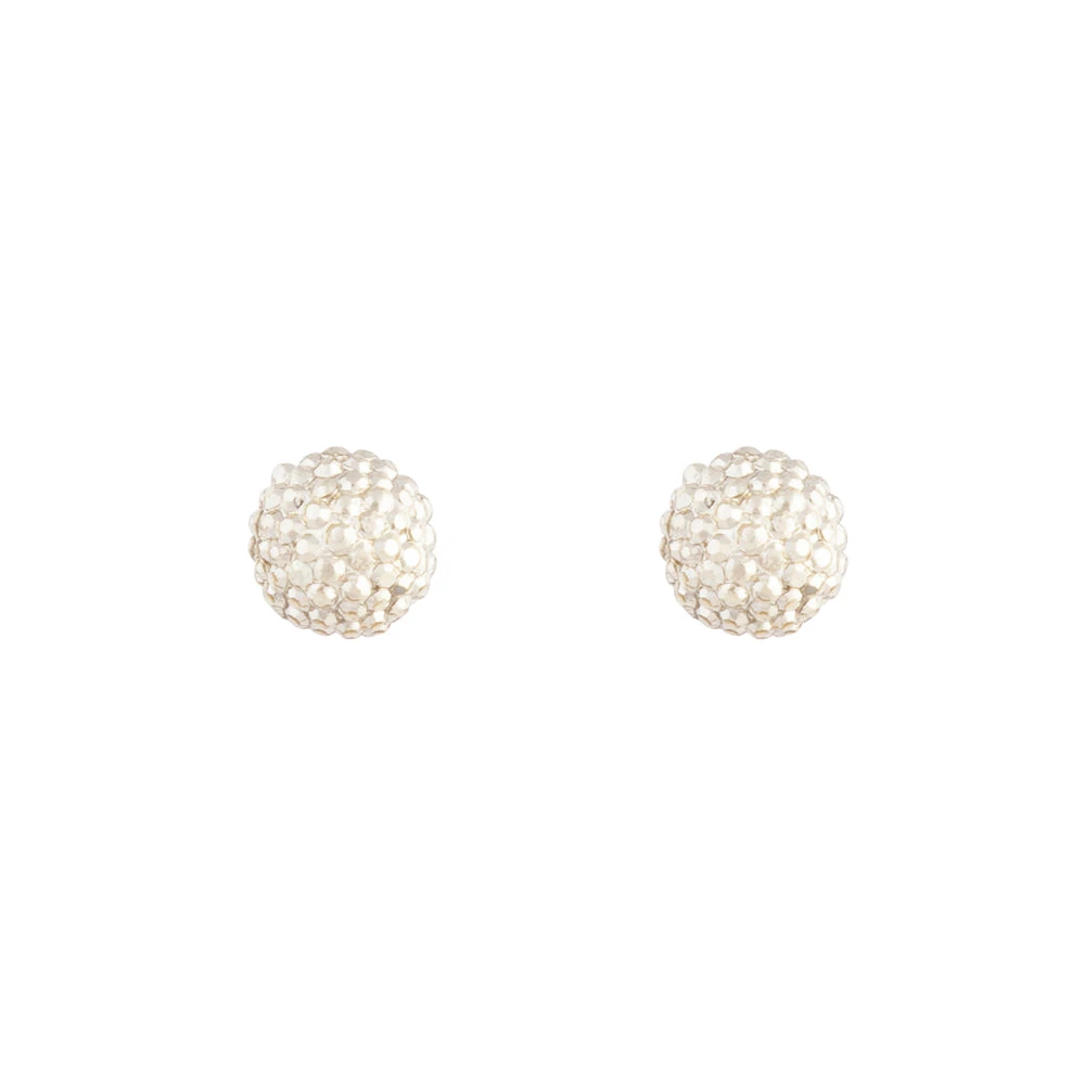 Gold Diamante Fireball Stud Earrings