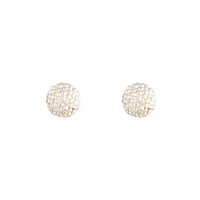 Gold Diamante Fireball Stud Earrings