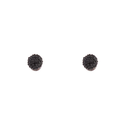 Black Mini Fireball Stud Earrings