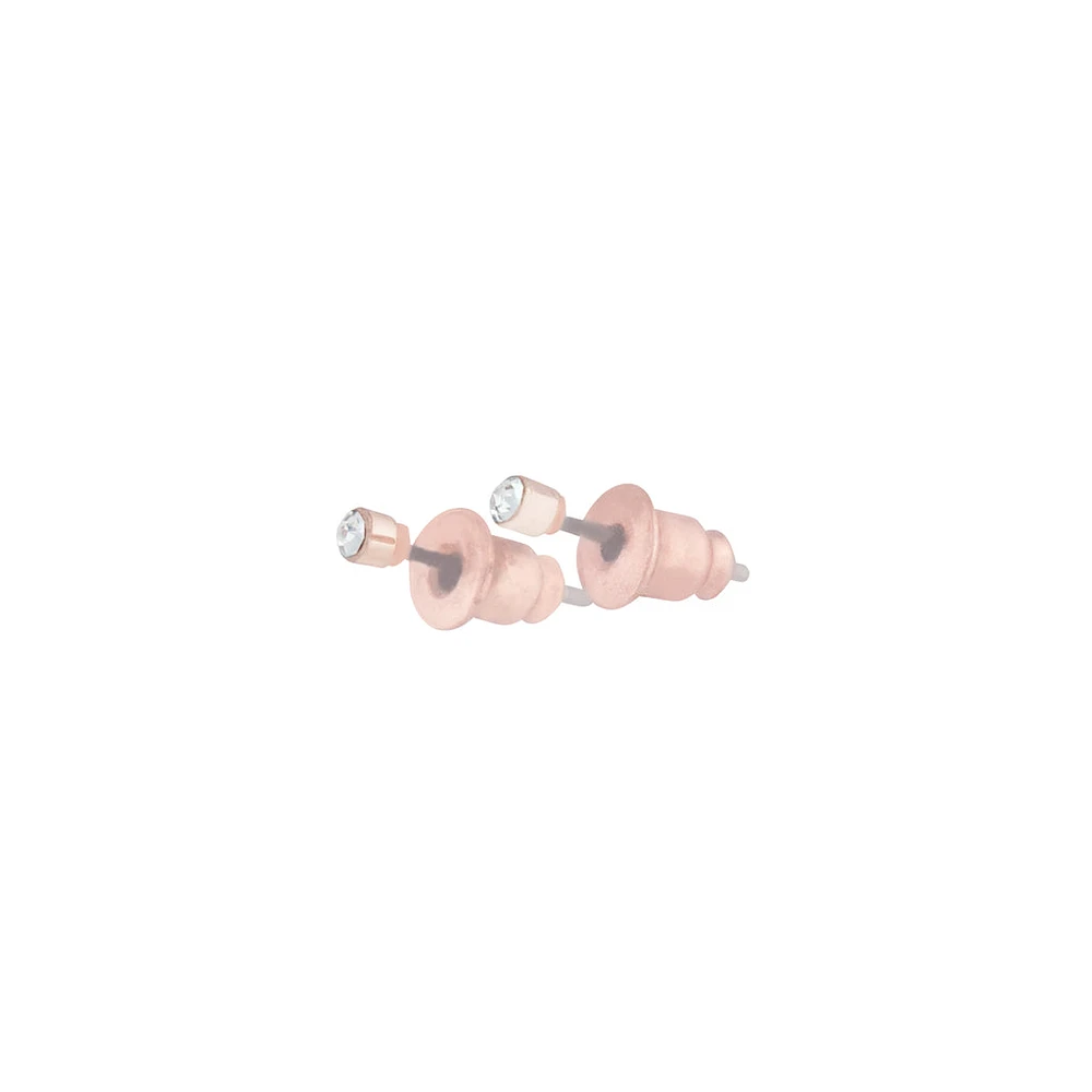 Rose Gold Diamante Very Small Stud Earrings