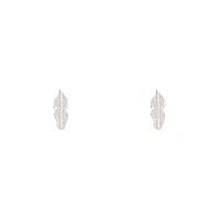 Silver Dainty Leaf Stud Earrings