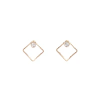 Fine Square Diamante Stud