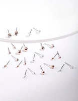 Rose Gold Tiny Diamante Earring 12-Pack