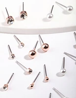 Rose Gold Tiny Diamante Earring 12-Pack