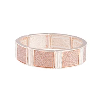 Rose Gold Stretch Glitter Square Bangle