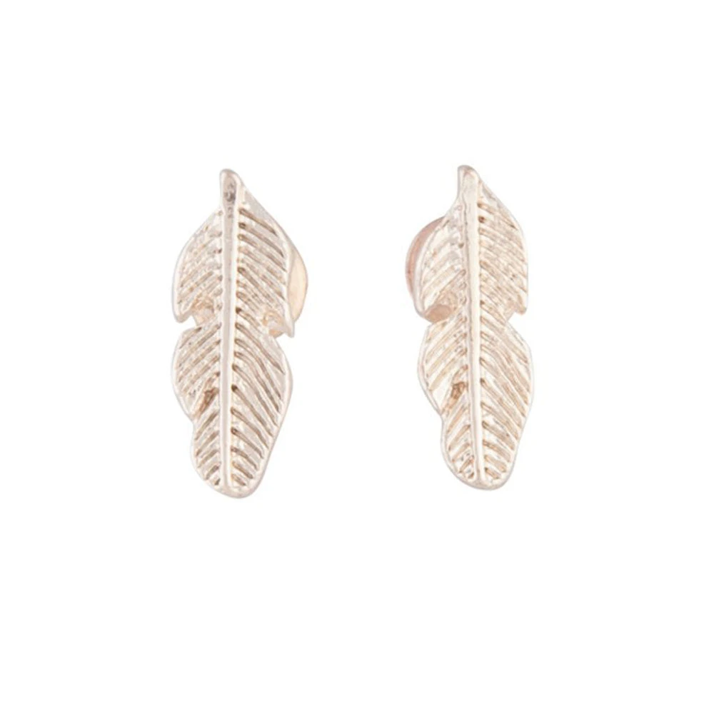 Rose Gold Dainty Leaf Stud Earrings