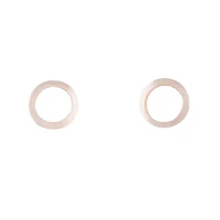 Rose Gold Smooth Open Circle Stud Earrings