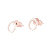 Rose Gold Smooth Open Circle Stud Earrings