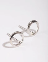 Silver Mini Open Circle Stud Earrings