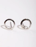 Silver Mini Open Circle Stud Earrings