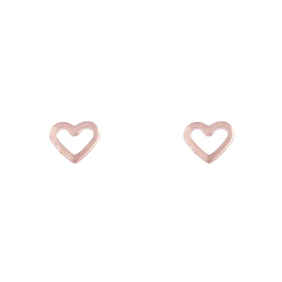 Rose Gold Open Heart Stud Earrings