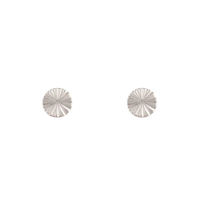 Silver Textured Wheel Stud Earrings