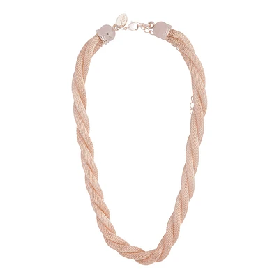 Rose Gold Mesh Twist Necklace