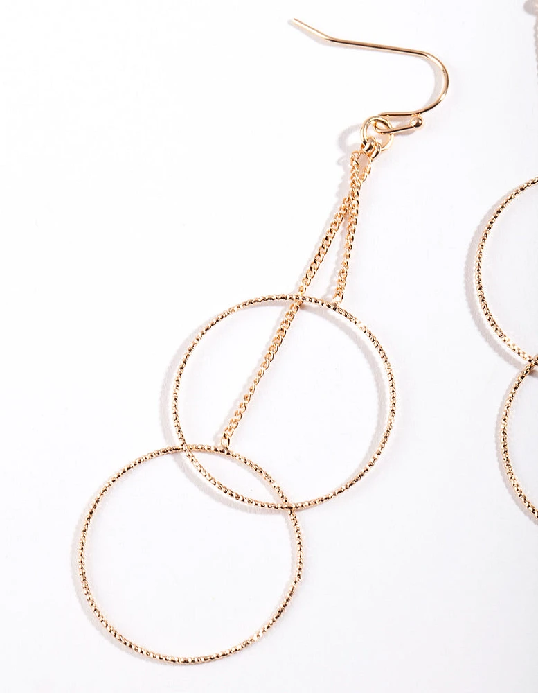 Gold Duo Chain Drop Earrings