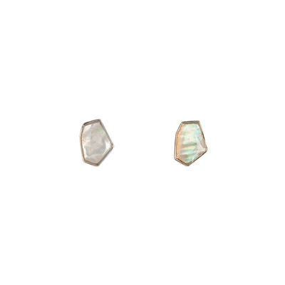 Irregular Shaped Pearl Coloured Stud Earrings