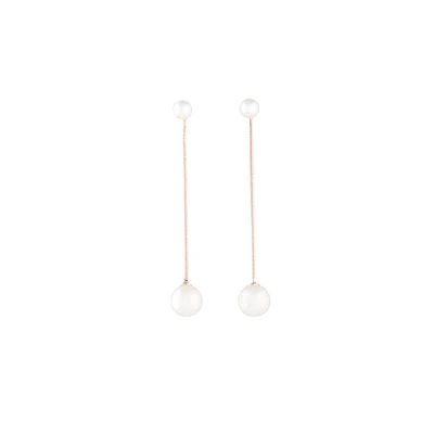 Rose Gold Snake Pearl Drop Earrings