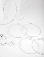 Silver Knot Hoop Earring 6-Pack