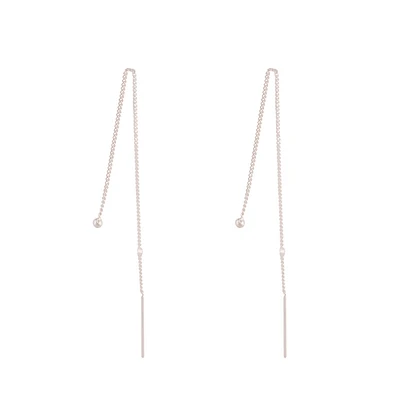 Sterling Silver Ball Thread Through Earrings