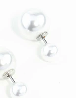 Pearl Ball Sandwich 8MM Stud Earrings