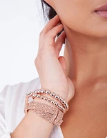 Rose Gold Bead & Mesh Bracelet Pack