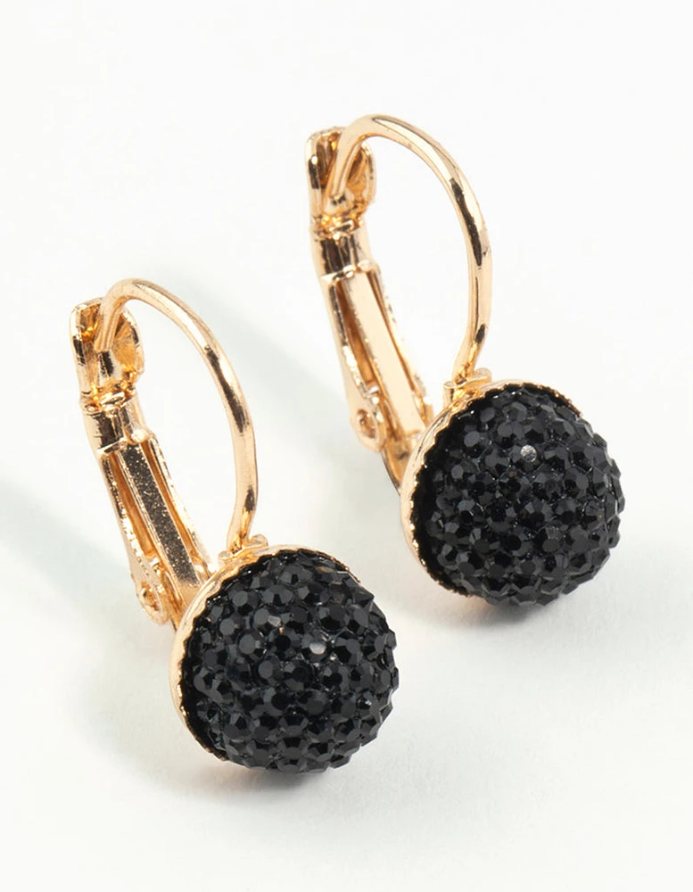 Gold Sparkle Ball Clip On Earrings