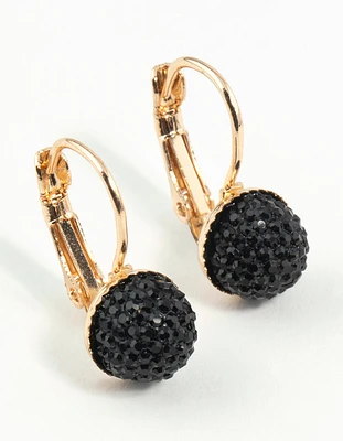 Gold Sparkle Ball Clip On Earrings