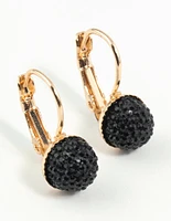 Gold Sparkle Ball Clip On Earrings