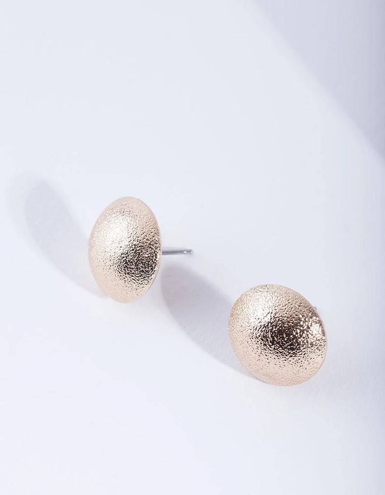 Gold Sparkle Button Earrings