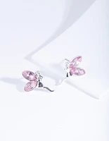 Rhodium Metal Fairy Stud Earrings