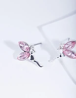 Rhodium Metal Fairy Stud Earrings