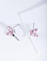 Rhodium Metal Fairy Stud Earrings