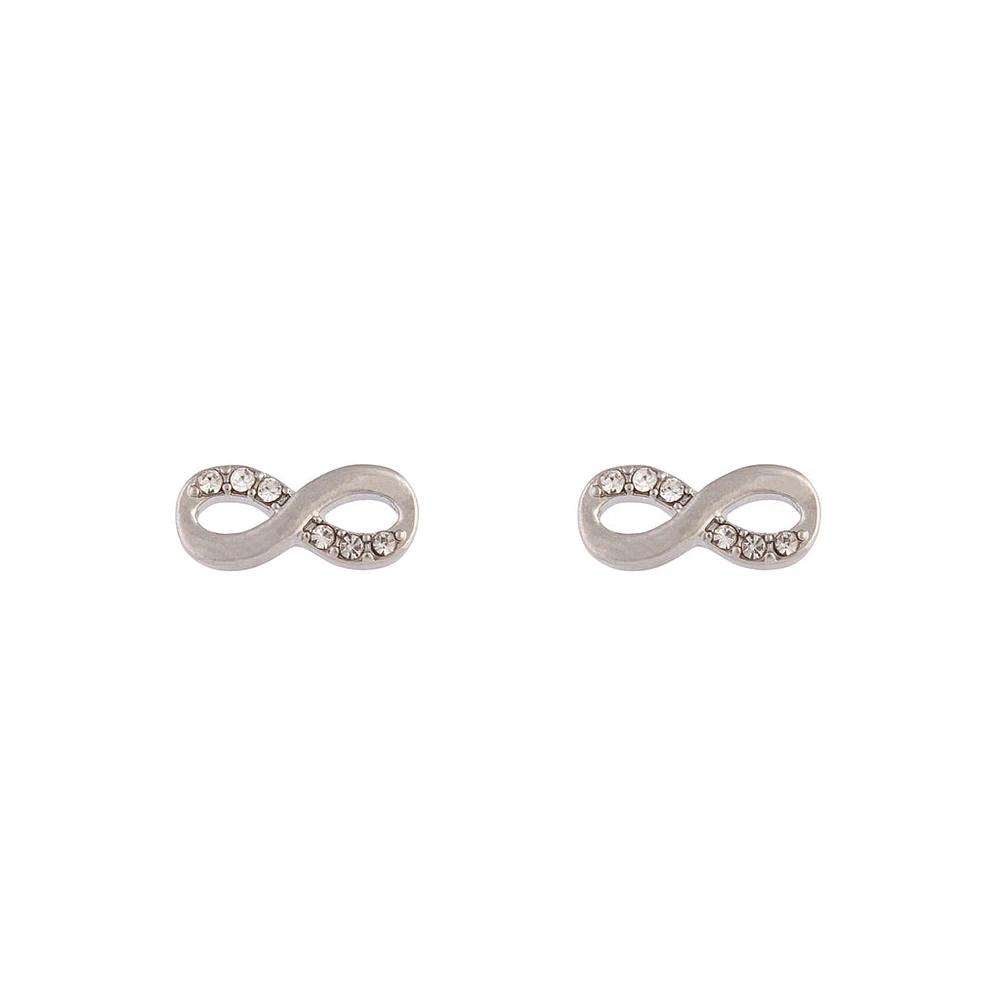 Silver Infinity Diamante Earrings